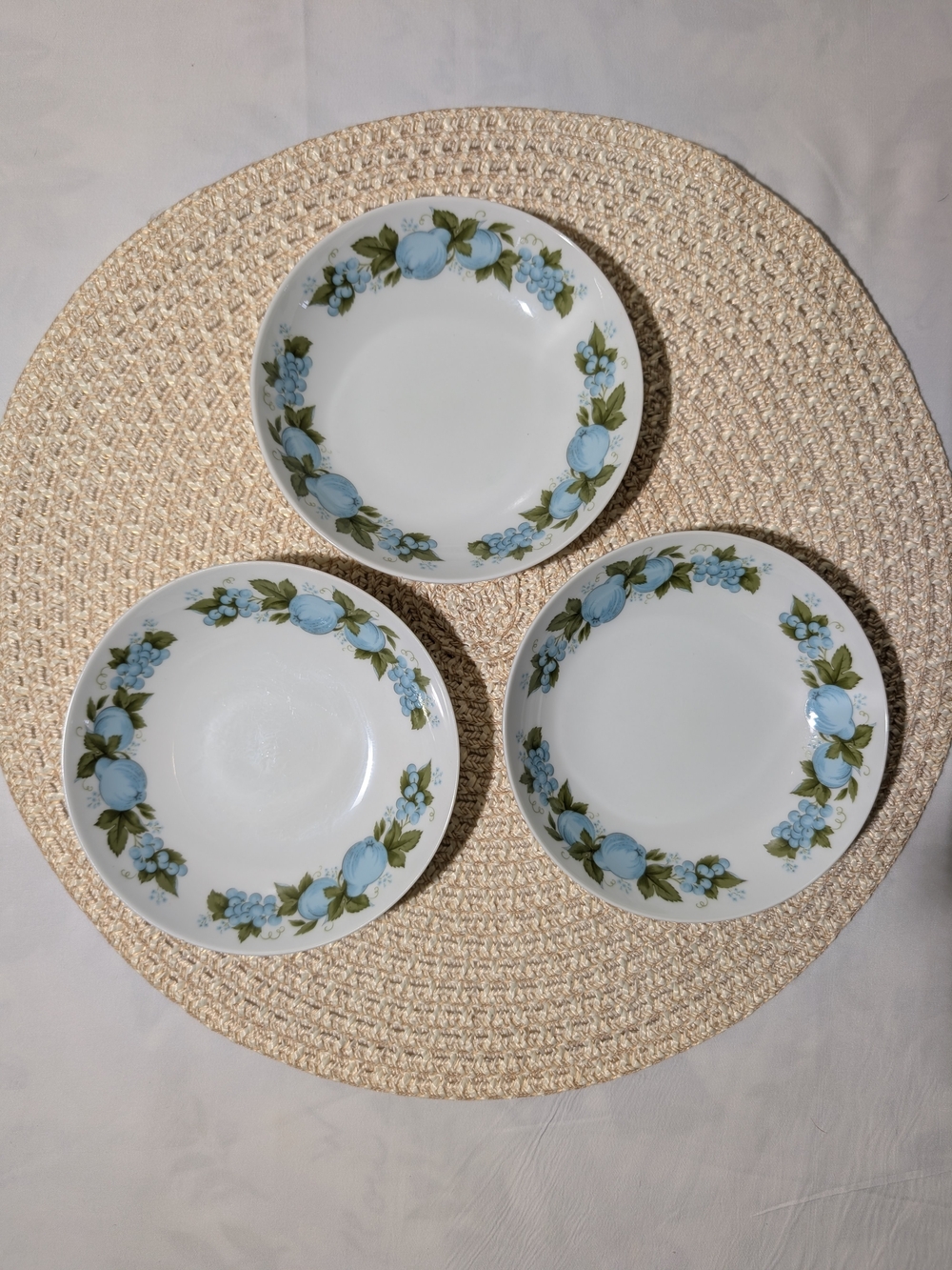 Noritake Blue Orchard Small Fruit / Dessert Bowls. Set Of 3